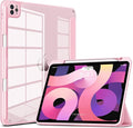 VIKESI for iPad Pro 11 Inch 4th/3rd/2nd/1st Generation Case, iPad Air 11-inch / 5th / 4th Generation Case with Clear Back,Pencil Holder,Auto Sleep/Wake,Camera Protection,Pink