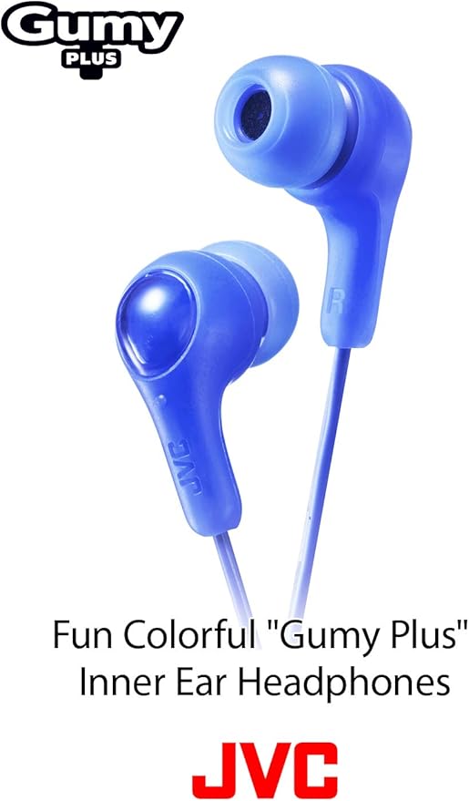 JVC Gumy in Ear Earbud Headphones, Powerful Sound, Comfortable and Secure Fit, Silicone Ear Pieces - HAFX7B Black, Small