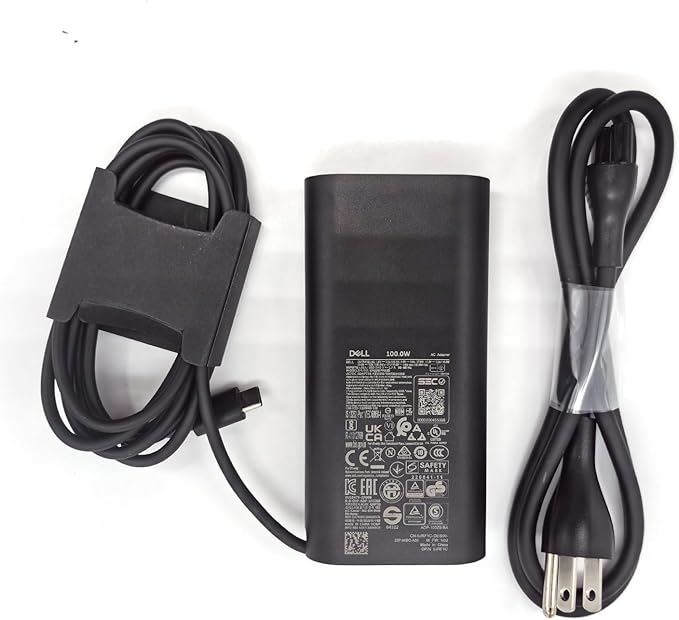 Dell 100W Laptop Charger USB C Type C GAN AC Adapter, XPS 14 9440 AC Charger, Latitude 9440 AC Adapter, Black, DA100PM220