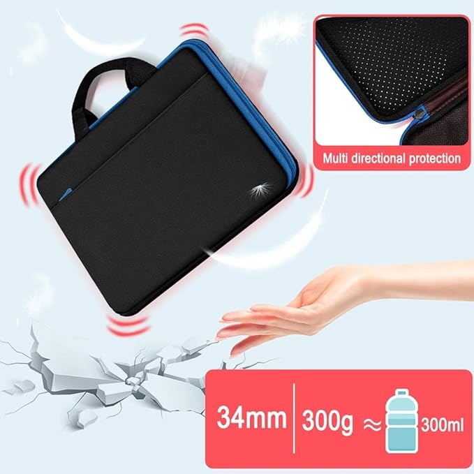 Hseok Laptop Case 13.3-14 Inch Sleeve,TSA Shockproof Computer Handbag,Compatible with MacBook Neo/Pro 14 M5/M4/M3/M2/M1,All Models 13.3" MacBook Air/Pro,XPS 13/14,Most 13-14 Notebooks,Blue Edge