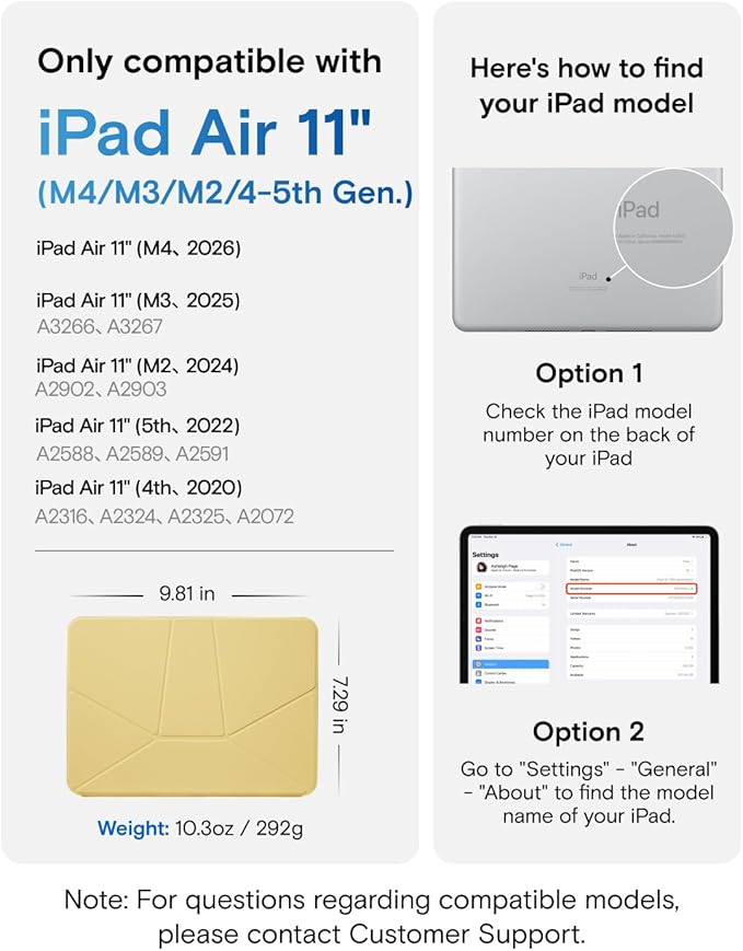 MOFT Dynamic Folio Case for iPad Air 11"(M4 2026 / M3 2025 / M2 2024) & iPad Air 10.9-inch 5th 4th Generation 2022 2020, Slim Magnetic Stand Case with 20+ Viewing Angles, Panna Cotta x Faded Jeans