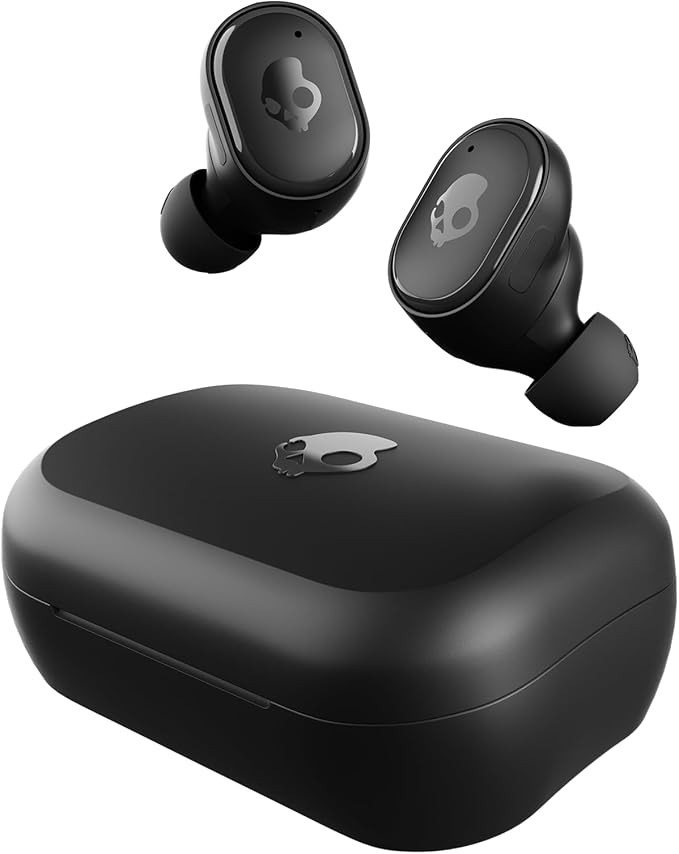 Skullcandy Grind Wireless Earbuds, Bluetooth Headphones, Up to 40 Hours Battery, Noise Isolating Fit, Microphone for iPhone Android, Customizable via Skull-iQ App - True Black