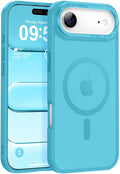 Newfuture Magnetic for iPhone Air Case [Compatible with Magsafe] [Military Grade Drop Protection] Translucent Matte Anti-Scratch Shockproof Protective Phone Cover 6.5 Inch, Lake Blue