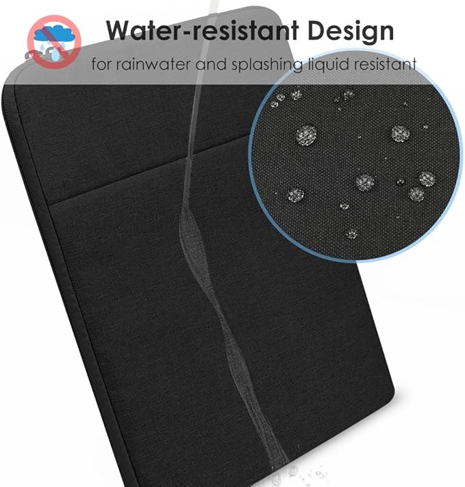 ProElife 12-Inch Laptop Tablet Sleeve Case for 2024-2014 Surface Pro 4/5/6/7/7+/8/9/10|Surface Laptop Go 1/2/3 12.4"|iPad Pro 12.9'' M2|Galaxy Tab S8+/S7+ Bag Water-Resistant Cover (Black)