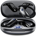 KTGEE Wireless Earbuds Bluetooth 5.3 Headphones Sport,IPX7 Waterproof Sports Earphones with Earhooks,48H Playtime,Lightweight 7.8g,Fast Charging Case,Noise Cancelling Mic for Running Gym Workout-Gray