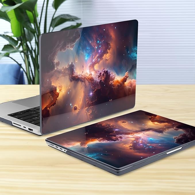 Batianda for MacBook Pro 14 Inch Case 2026-2021 Release M5 M4 M3 M2 M1 Pro/Max, 1.2mm Slim Graphic Hard Shell Cover with Keyboard Cover, Screen Protector 4-in-1 Bundle, Nebula