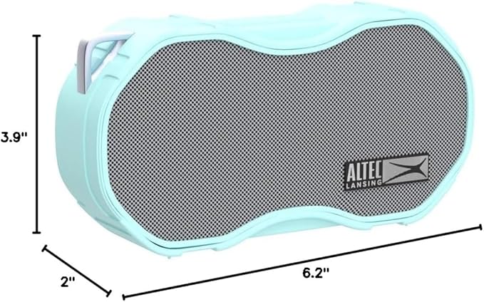 Altec Lansing - Baby Boom Waterproof Bluetooth Speaker, Wireless & Portable for Travel & Outdoor Use, Deep Bass & Loud Sound, 1 Pack (Mint)