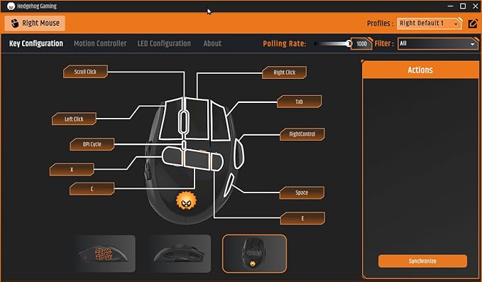 Hedgehog MMO Gaming Mouse - 16 000 DPI - 23 Programmable Buttons - Switch to Joystick Mode with Spring-Loaded Base - PC, Mac, Ubuntu Linux