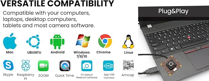 ELP 11MP 4K 30fps USB Camera Module for PC, 90 Wide Angle Webcam with IBIS Anti-Shake, Auto Focus, UVC USB2.0 for Live Streaming, Monitoring 3D Printer
