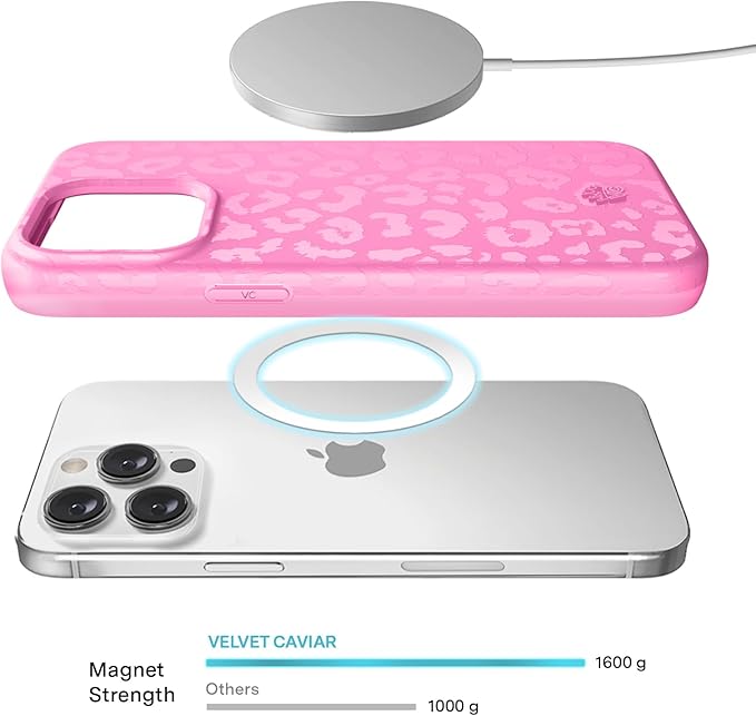 VELVET CAVIAR Case for iPhone 15 Pro Max | Compatible with MagSafe | 10ft Drop Tested | Protective Designer Cases| Hot Pink Leopard