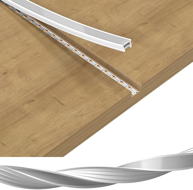 BTF-LIGHTING Silicone LED Channel System 16.4Ft Flexible Milky White Cover DIY Spotless Tube for ≤10mm Width LED Strip,Neon Rope Light Channel Diffuser, for Kitchen Cabinet, Room, Patio(No LED Strip)