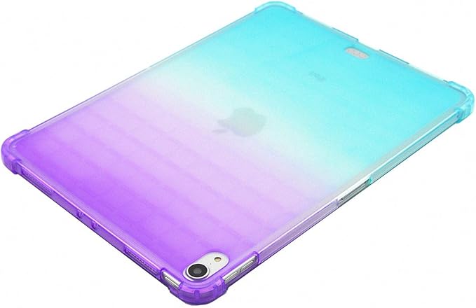 Case for iPad Air 11" M2 (2024) & iPad Pro 11 inch 4th/3rd/2nd/1st Gen (2022/2021/2020/2018) & iPad Air 5th/4th Gen 10.9" (2022/2020) Translucent Frosted Clear TPU Back Cover,Purple & Green