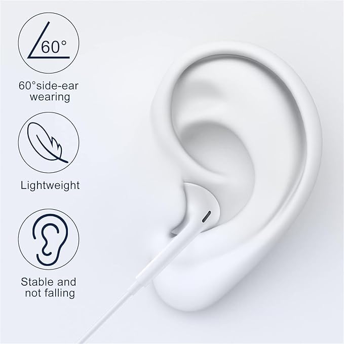 USB C Headphones for iPhone 17/16/15 Pro Max Plus Type C Earphones with Microphone & Remote Noise Cancelling Earbuds for iPhone 17/16/15 Pro, iPad, Galaxy S23/S22/S21/S20/Ultra Note 10/20