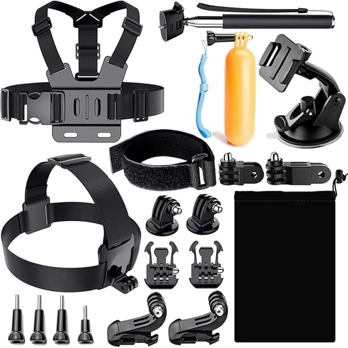 Reflex Camera 19-in-1 Action Camera Accessories Kit Compatible with GoPro Hero 13, 9-12, DJI Osmo Action 2, 3, 4, Pro 5, Insta360 Ace Pro/Ace Pro 2 and Other Sports Cameras & Durable Case