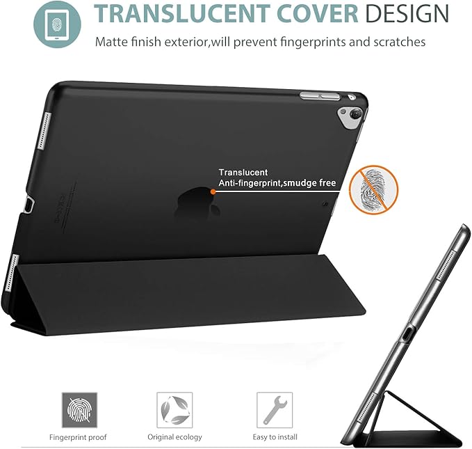 ProCase Smart Case for iPad Pro 12.9 Inch 1st and 2nd Generation (2015 and 2017 Model), Stand Cover Support Auto Sleep/Wake -Black