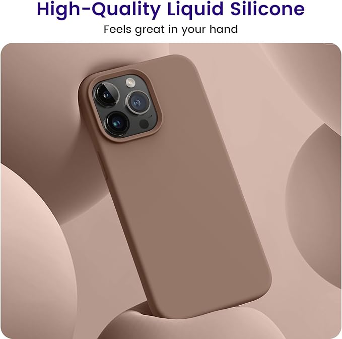 OTOFLY Designed for iPhone 14 Pro Max Case, Silicone Shockproof Slim Thin Phone Case for iPhone 14 Pro Max 6.7 inch (Light Brown)
