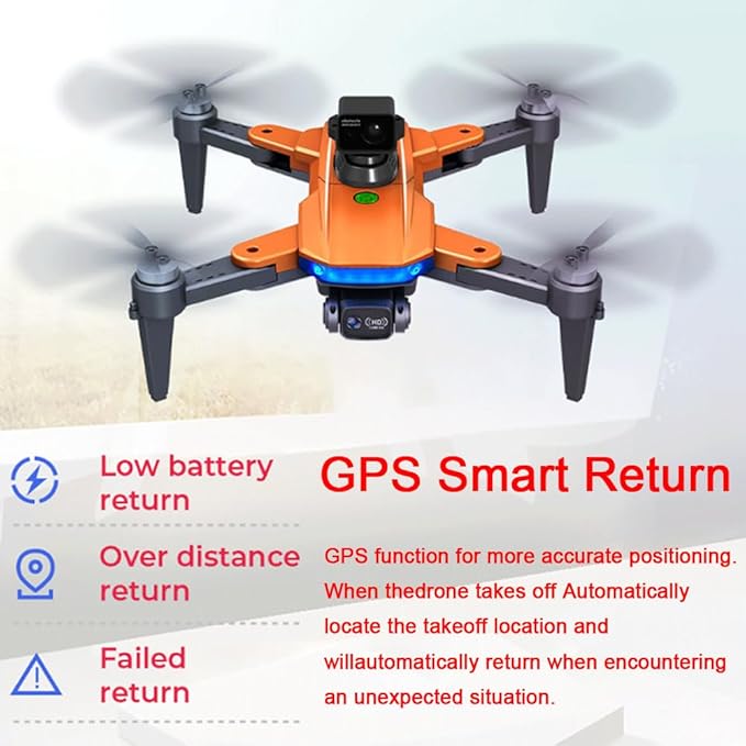 Lozenge 360° Obstacle Avoidance Brushless GPS Drone with Camera for Adults 4K Smart Follow Auto Return Long Battery Life Quadcopter 3 Battery HJ90 Big Size