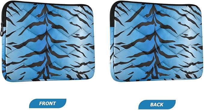 Laptop Case Sleeve, Blue Tiger Black Stripes Pattern Shockproof Protective Computer Carrying Cover, Briefcase Handbags 15-16 inch Laptop Sleeve Bag