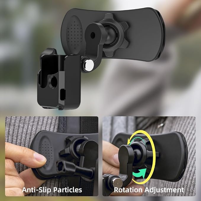 360° Rotation Backpack Strap Mount,Quick Clip Mount with Expand Frame Compatible with DJI Osmo Pocket 3