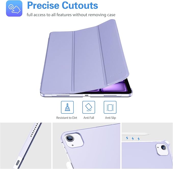 ProCase Smart Case for iPad Pro 12.9 2022/2021/2020/2018, Slim Stand Hard Back Shell Smart Cover for iPad Pro 12.9" 6th Gen/5th Gen/4th Gen/3rd Gen -Purple