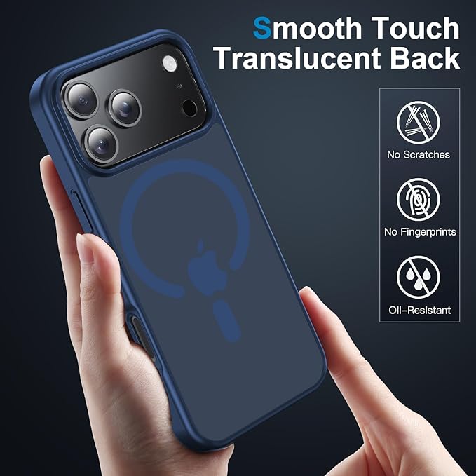 for iPhone 17 Pro Max case with Camera Lens Protector [10Ft Military-Grade Protection] Compatible with fit MagSafe Shockproof Cover Phone case for iPhone 17 Pro max 6.9 inch,Deep Blue