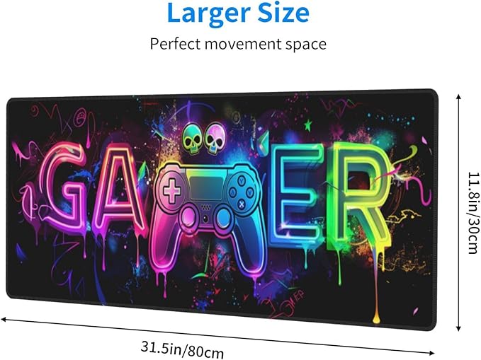 Mouse Pad Gaming - Large Mouse Pad for Desk with Waterproof Surface & Durable Design Desk Mat for Desktop & Office Accessories (Gamer)
