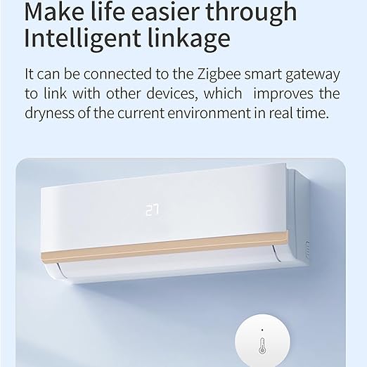 Haozee Zigbee Temperature and Humidity Sensor,ZigBee Hub Required,for Remote Monitoring and Home Automation,Compatible with Home Assistant Zigbee2mqtt