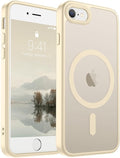 SUPFINE Magnetic for iPhone SE Case 2022 (3rd)/2020 (2nd), iPhone 8 Case (Compatible with MagSafe) (Military Grade Drop Protection) Slim Translucent Matte Phone Case, Antique White