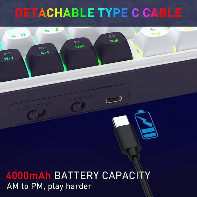 Redragon K744 PRO 99 Keys Wireless Gasket RGB Gaming Keyboard, 3-Mode Mechanical Keyboard w/Hot-Swap Socket, Round PBT Keycaps & 5-Layer Noise Dampening, Custom Linear Switch