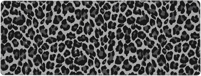 Leopard Skin Pattern XL Large Mouse Pad with Stitched Edges Long Non-Slip Rubber Base Mousepad Laptop Keyboard Mat Desk Pad for Office Home Desk Decor, 31.5" X 11.8"