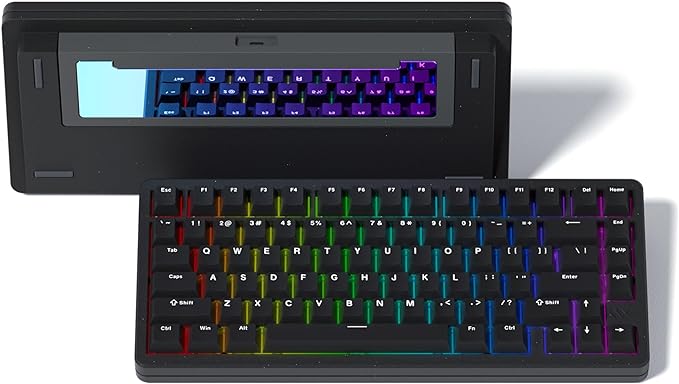 Womier SK75 75% Keyboard with Full Aluminum Wireless Mechanical Gaming Keyboard, VIA Custom Pre-lubed POM Switches RGB Creamy Gaming Key Board, 3-Modes Gasket Hot Swappable, Black