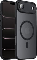 Symcele Designed for iPhone Air Case, Compatible with MagSafe, [Camera Protection] [15FT Military Drop Protection] Shockproof Translucent Matte Anti-Slip Thin Slim Phone Case, 6.5", Black