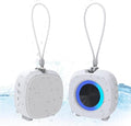 PEICHENG Speaker, Small Portable Bluetooth Wireless IPX5 Waterproof Shower Speaker,Loud Stereo Sound Deep Bass,Dual Pairing, RGB Lights,Long Playtime for Outdoor Party, Great Gift,1PC (White)