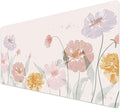 French KOKO Desk Mat, Large Desk Pad Large Mouse Pad Cute Big Desk Pad XXL Extended Gaming Mouse Pad for Desk Rubber Base Mousepad Mat for Work Game Girls (Soft Flowers, 36" x 16.5")