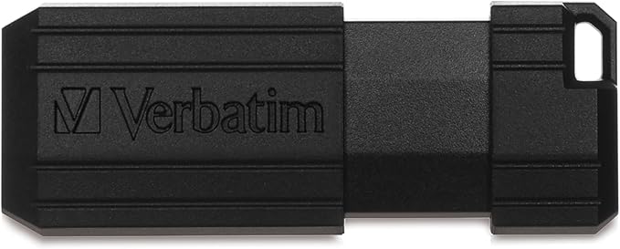 Verbatim 128GB Pinstripe USB 2.0 Flash Drive Retractable Thumb Drive - Black