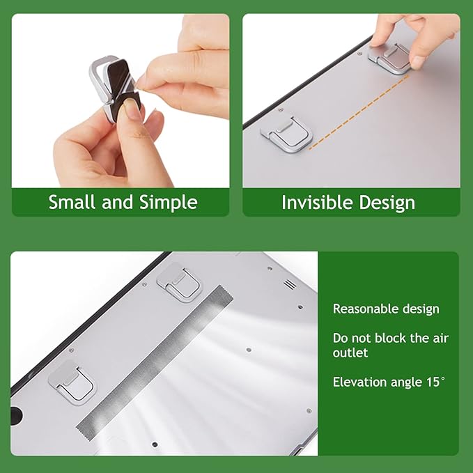 Notebook Invisible Stand, Computer Keyboard Stand for Desk , Bracket Mini Portable Heightened Cooling Stand (Black)