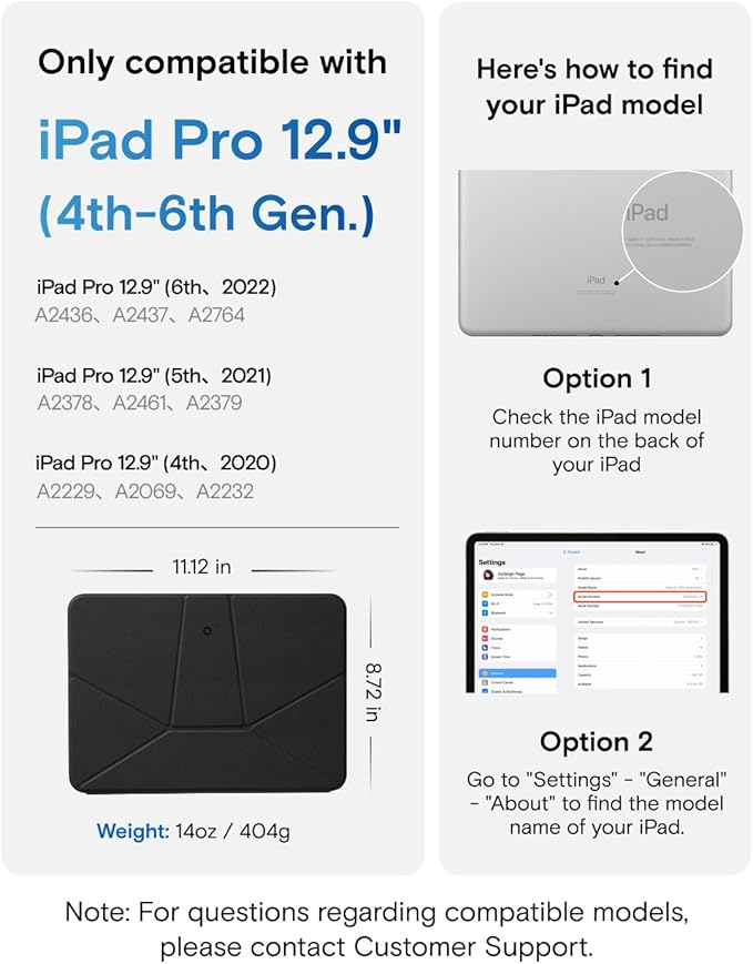 MOFT Dynamic Folio Case for iPad Pro 12.9" (6th 2022 | 5th 2021 | 4th 2020), Slim Magnetic Stand Case with 20+ Viewing Angles, Auto Wake/Sleep, Ultra Thin, Jet Black
