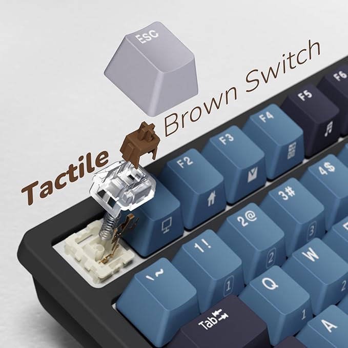 RK ROYAL KLUDGE RK98 Wireless Mechanical Keyboard, 100 Keys 98% Layout with Custom Switches Hot Swappable, Tri-Mode BT5.1/2.4G/USB-C Full Size Gaming Keyboard with Numpad RGB, Brown Switch