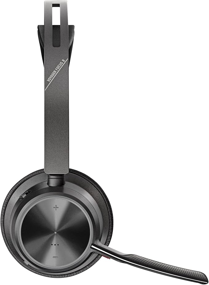 Poly - Voyager Focus 2 UC USB-C Headset (Plantronics) - Bluetooth Dual-Ear (Stereo) Headset with Boom Mic - USB-C PC/Mac Compatible - Active Noise Canceling - Works with Teams, Zoom (Certified) & More