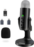 ZealSound Wireless Microphone for PC, Noise Cancellation Podcast Mic with Gain, Mute, Monitor & Echo Control, Cordless Mic for YouTube, ASMR, Podcasting, Streaming, iPhone, iPad, Android, Mac, K66DG