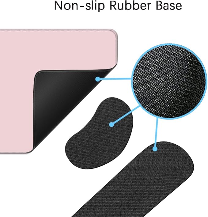 Desk Mat, Large Gaming Mouse Pad with Wrist Rest, 4 in1 XXL Mouse pad+Keyboard Wrist Rest+Mouse Pad Wrist Support+Cup Coaster Set, Ergonomic Desk Pad for Home Office, Pink