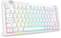 Redragon Wireless Mechanical Keyboard Creamy, Bluetooth/2.4GHz/USB-C Wired, 75% Hot Swappable Custom Gaming Keyboard with Knob, RGB Backlit, Pre-lubed Linear Switches, PBT Keycaps, White