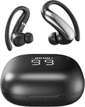 Wireless Ear Buds with Ear Hooks Bluetooth 6.0 Headphones,48H Playtime,Over Ear Buds with LED Power Display,IPX6 Waterproof for Sport Workout Running (Black)