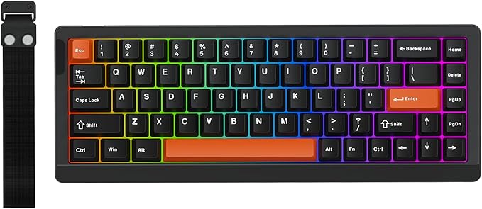 EPOMAKER HE68 Lite Hall Effect Gaming Keyboard, 8k Polling & 128K Scan Rate, 0.005mm Adjustable Trigger, 0.125ms Latency, 5-Layer Sound-Dampened, Snap Key, SOCD, A-RGB, Wired, Mac Software (Black Red)