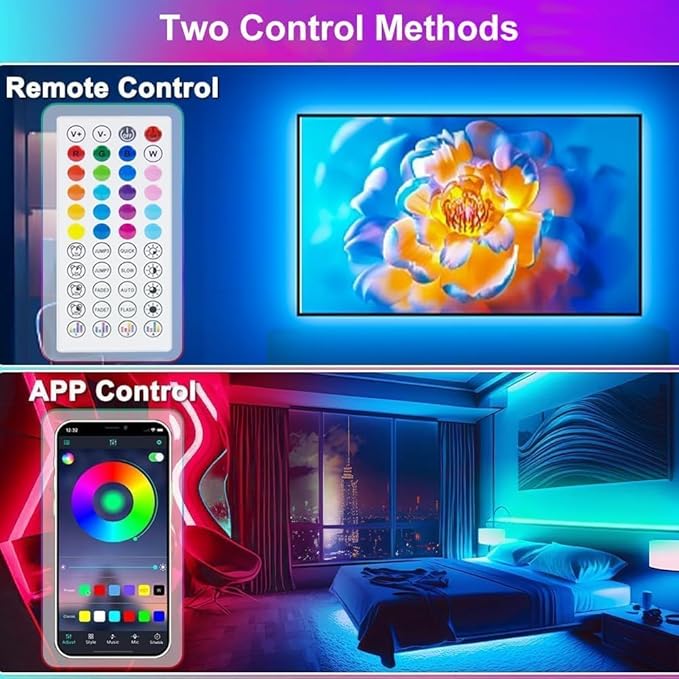 PSTAR LED Lights for TV,3.28ft Music Sync RGB Backlight with Remote & App Control, USB Powered for 24-32Inch TVs, Gaming Monitors, PC, Bedroom