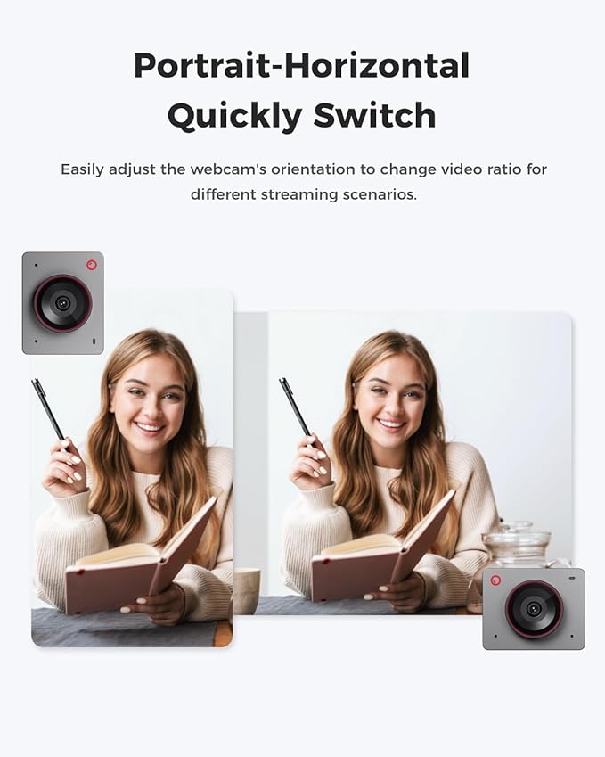 OBSBOT Meet 2 Al-Powered 4K Webcam— Ultra HDR,1080p@60FPS,1/2" CMOS,4X Digital Zoom,Plug&Play,Built-in Dual Mic—Work with Skype, Zoom/ MS_Teams/Google Meet—for Online Call/Meeting/Educate-Grey