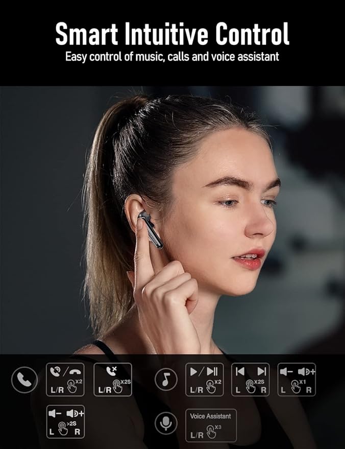 Audiovance Euphony 301 Wireless Earbuds Bluetooth Headphones for iPhone and Android, Premium Sound Wireless Ear Buds (EU301)