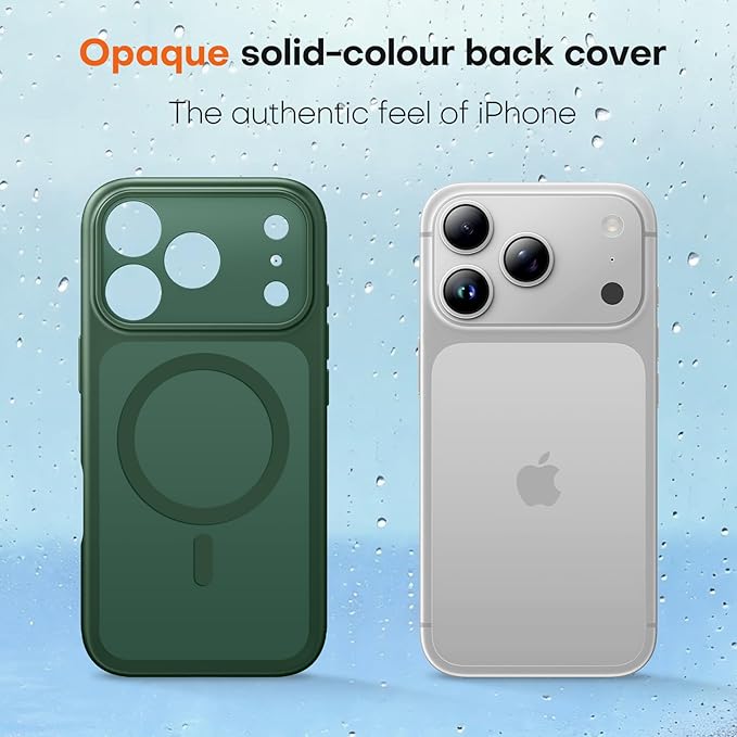 TAURI for iPhone 17 Pro Case, Compatible with MagSafe, (Full Camera Protection) Camera Control Cover Solid-Color Matte Magnetic Phone Case for 17 Pro 6.3", Green