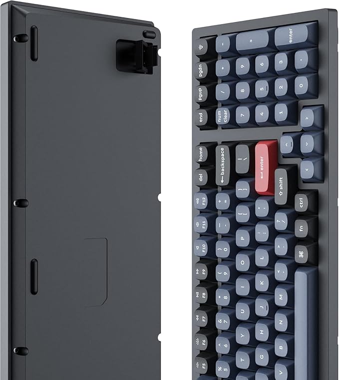 Keychron K4 Pro Custom Wireless Mechanical Keyboard, 100 Keys Hot-swappable QMK/VIA Programmable Macro with K Pro Silent Red Switch RGB Backlit Compatible with Mac Windows Linux - Black