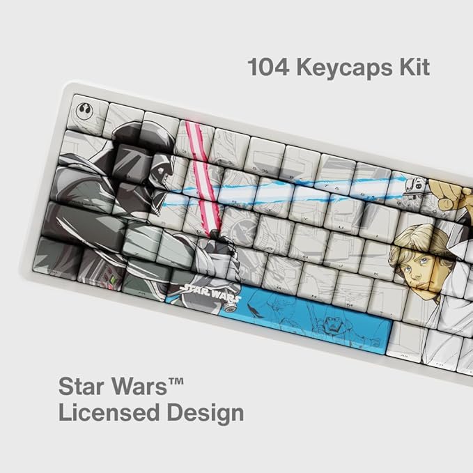 Team Liquid Star Wars Skywalker PBT Dye Sub Keycaps for Mechanical Gaming Keyboards, Cherry MX Switches, Custom Side Print, ANSI ISO Support, US Layout
